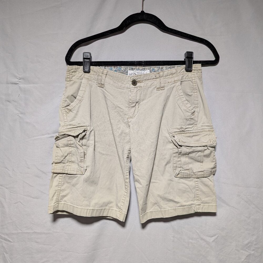Aeropostale Y2K Khaki‎ Cargo Shorts Multi Pocket Casual Cotton Women's 7/8